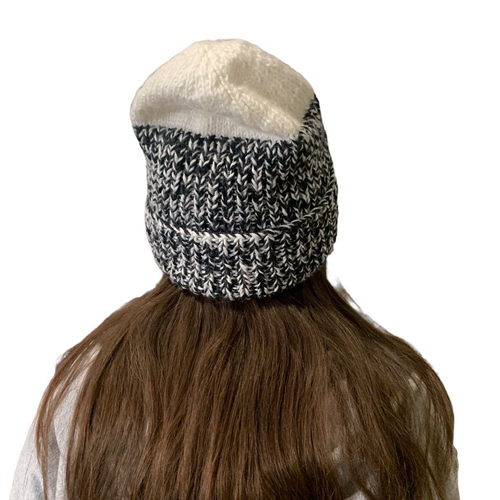 Black and White Colour Block Toque